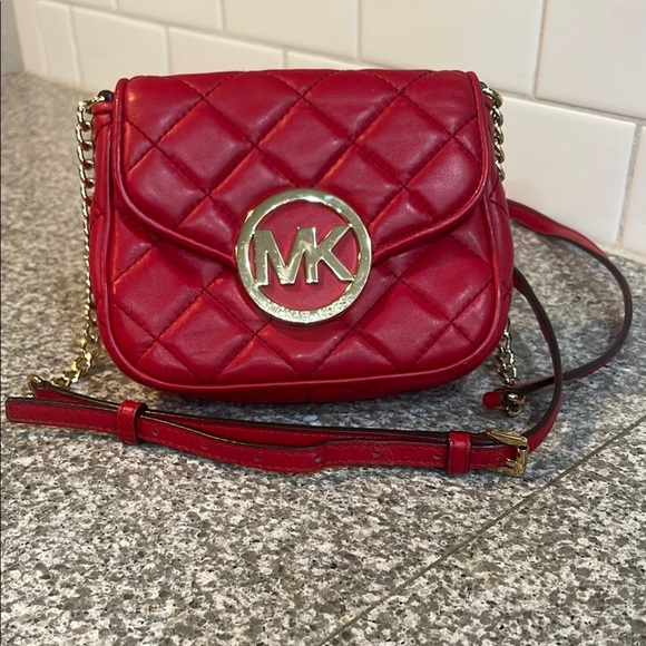 Michael Kors Handbags - Michael Kors Red Quilted Crossbody Bag